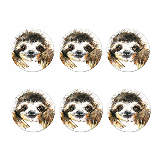 Watercolor Sloth Print Coaster Set