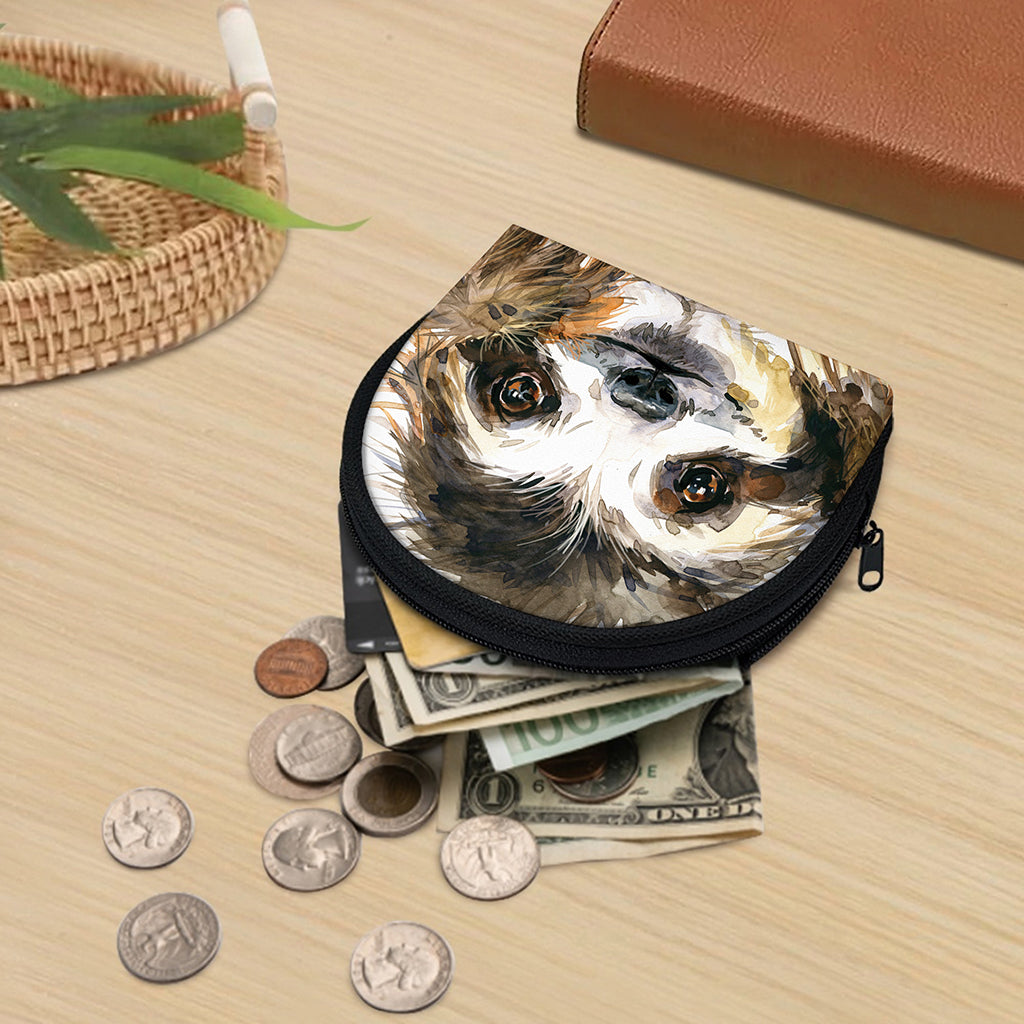 Watercolor Sloth Print Coin Purse