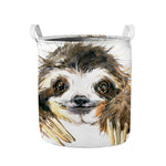 Watercolor Sloth Print Collapsible Laundry Basket