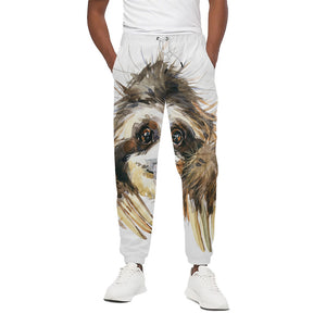 Watercolor Sloth Print Cotton Pants