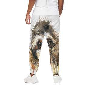 Watercolor Sloth Print Cotton Pants