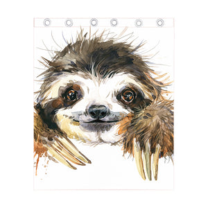 Watercolor Sloth Print Curtain