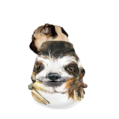 Watercolor Sloth Print Dog Zip Up Jacket