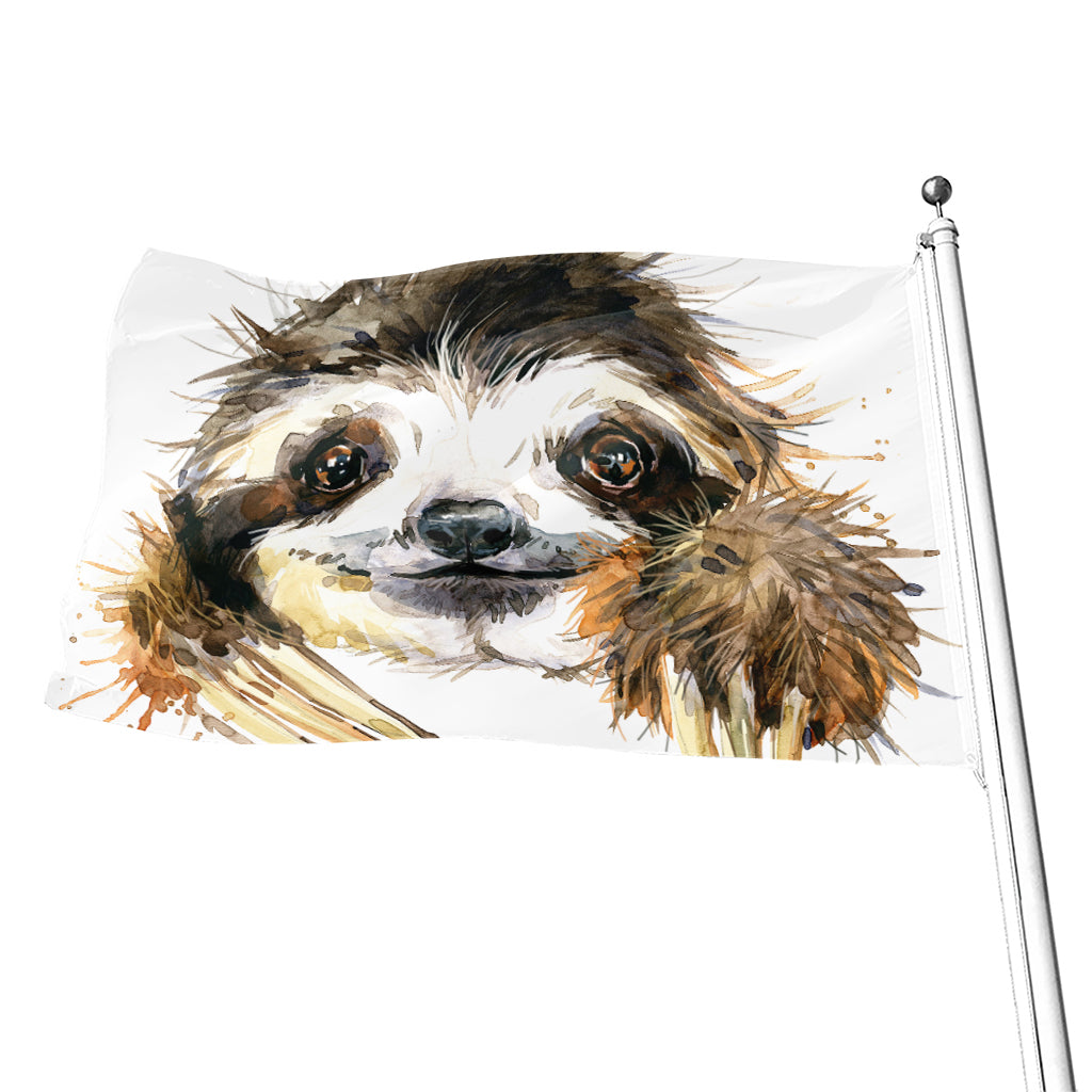 Watercolor Sloth Print Flag