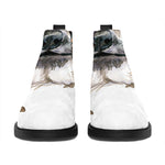 Watercolor Sloth Print Flat Ankle Boots