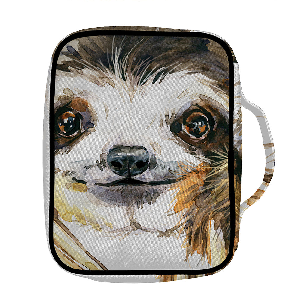 Watercolor Sloth Print Front Pocket Bible Bag