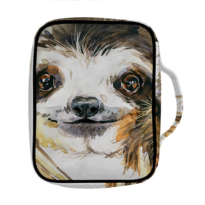 Watercolor Sloth Print Front Pocket Bible Bag