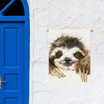Watercolor Sloth Print Garden Flag