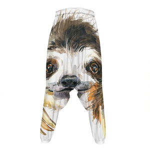 Watercolor Sloth Print Hammer Pants