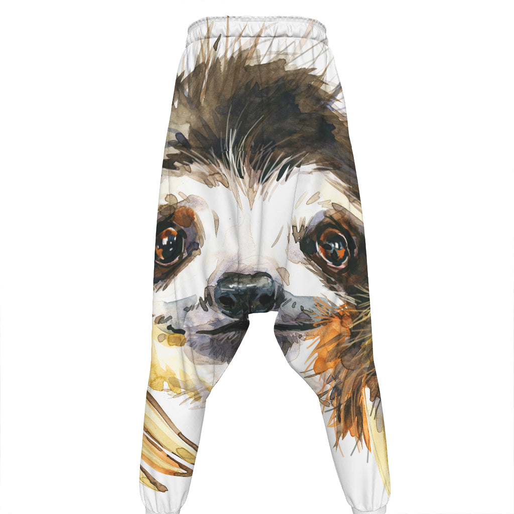 Watercolor Sloth Print Hammer Pants