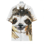 Watercolor Sloth Print Hawaiian Shirt