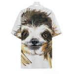Watercolor Sloth Print Hawaiian Shirt