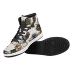 Watercolor Sloth Print High Top Leather Sneakers