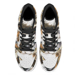 Watercolor Sloth Print High Top Leather Sneakers