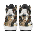 Watercolor Sloth Print High Top Leather Sneakers