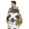 Watercolor Sloth Print Hoodie Blanket