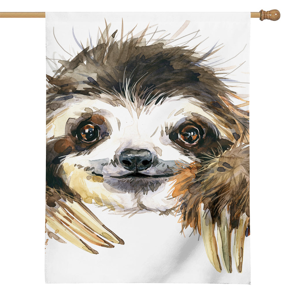 Watercolor Sloth Print House Flag