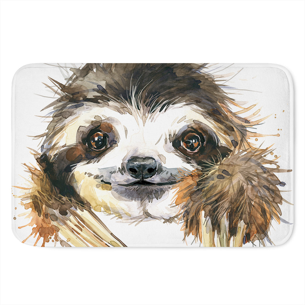 Watercolor Sloth Print Indoor Door Mat