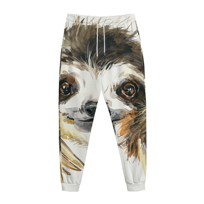 Watercolor Sloth Print Jogger Pants