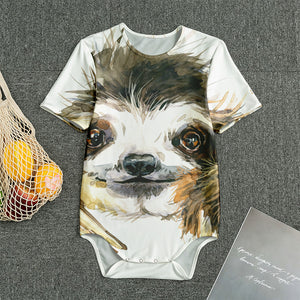 Watercolor Sloth Print Men's Bodysuit