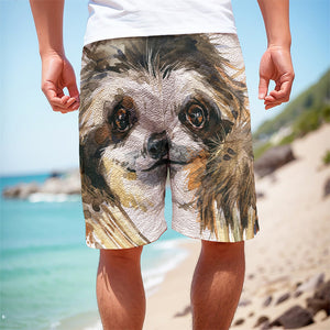 Watercolor Sloth Print Men's Cargo Shorts