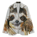 Watercolor Sloth Print Men's Cotton Blazer
