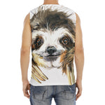 Watercolor Sloth Print Men's Fitness Tank Top