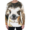 Watercolor Sloth Print Men's Long Sleeve T-Shirt