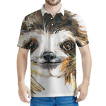 Watercolor Sloth Print Men's Polo Shirt
