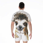 Watercolor Sloth Print Men's Rompers