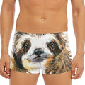 Watercolor Sloth Print Men's Short Boxer Briefs