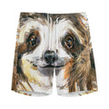 Watercolor Sloth Print Men's Athletic Shorts