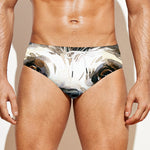 Watercolor Sloth Print Men's Swim Briefs