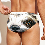Watercolor Sloth Print Men's Swim Briefs