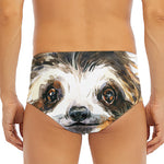 Watercolor Sloth Print Men's Triangle Swim Briefs