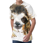 Watercolor Sloth Print Men's Velvet T-Shirt