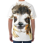 Watercolor Sloth Print Men's Velvet T-Shirt