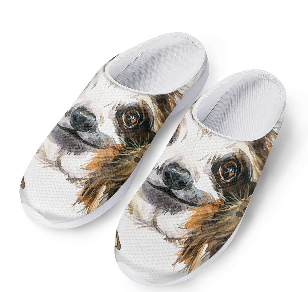 Watercolor Sloth Print Mesh Casual Shoes