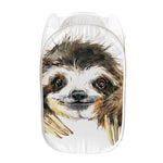Watercolor Sloth Print Mesh Laundry Hamper