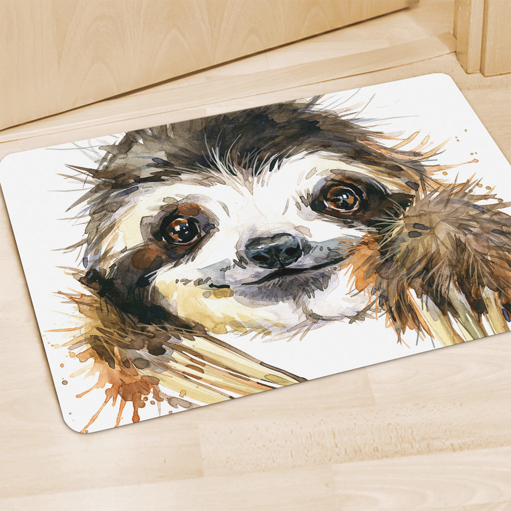 Watercolor Sloth Print Polyester Doormat
