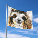 Watercolor Sloth Print Polyester Flag