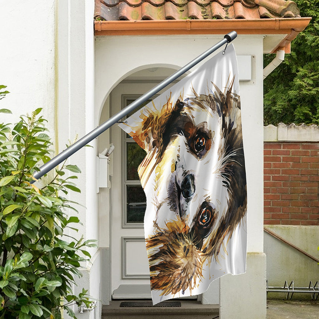 Watercolor Sloth Print Polyester Flag