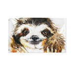 Watercolor Sloth Print Polyester Flag