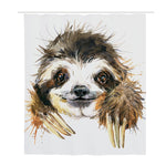 Watercolor Sloth Print Polyester Shower Curtain