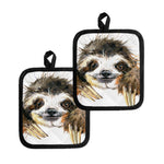 Watercolor Sloth Print Pot Holders