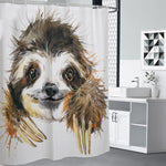 Watercolor Sloth Print Premium Shower Curtain