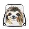 Watercolor Sloth Print Rectangular Crossbody Bag