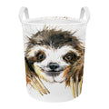 Watercolor Sloth Print Round Laundry Basket