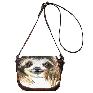 Watercolor Sloth Print Saddle Bag