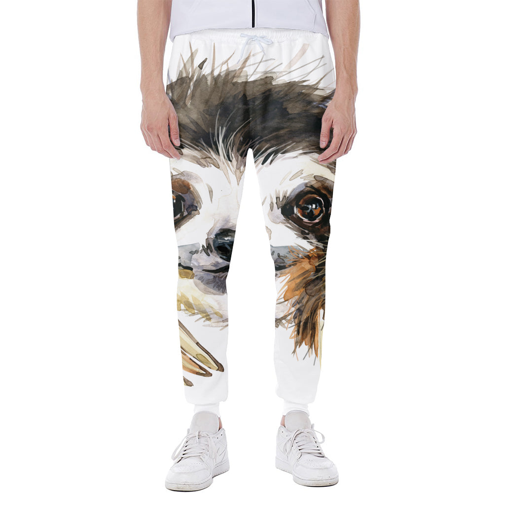 Watercolor Sloth Print Scuba Joggers